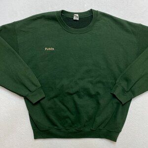 Publix Sweatshirt Mens XL Green Pullover Logo Crewneck Embroidered